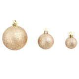 100 Piece Christmas Ball Set 3/4/6 cm Rose/Gold - Top-Down View