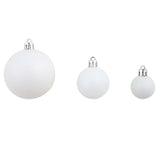 100 Piece Christmas Ball Set 3/4/6 cm White/Grey - Rear View