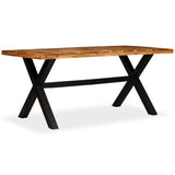 Dining Table Solid Acacia and Mango Wood 180x90x76 cm - Front View