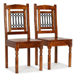 Dining Chairs 2 pcs with Honey-coloured Finish Classic