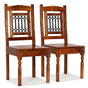 Dining Chairs 2 pcs with Honey-coloured Finish Classic