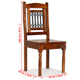 Dining Chairs 2 pcs Solid Wood with Honey-coloured Finish Classic - Extra Image