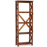 Bookshelf Solid Acacia Wood Honey Finish 60x30x160 cm - Front View