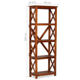 Bookshelf Solid Acacia Wood Honey Finish 60x30x160 cm - Extra Image