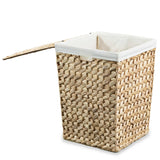 Laundry Basket Set 2 Pieces Water Hyacinth - Rear View