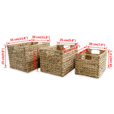 Storage Basket Set 3 Pieces Water Hyacinth - Rear View