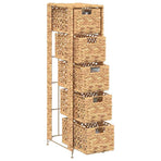 Storage Unit with 5 Baskets 25,5x37x100 cm Water Hyacinth