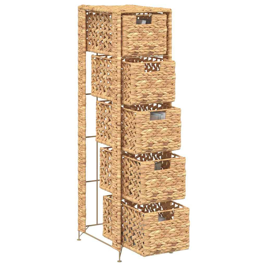 Storage Unit with 5 Baskets 25,5x37x100 cm Water Hyacinth