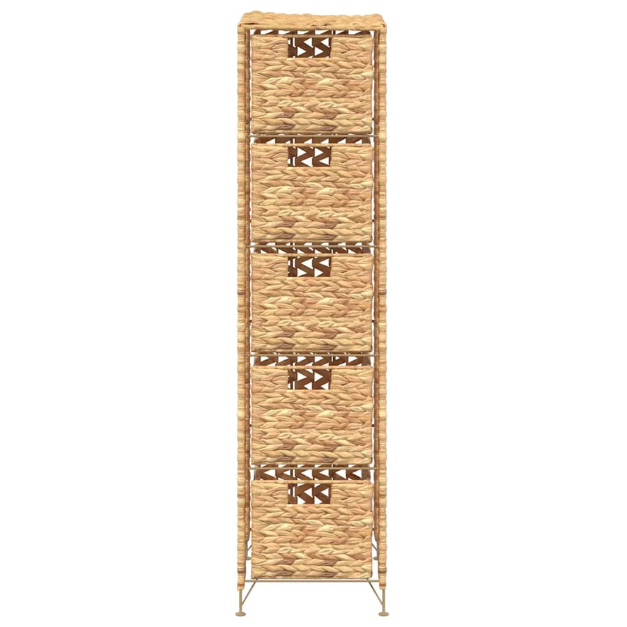 Storage Unit with 5 Baskets 25,5x37x100 cm Water Hyacinth