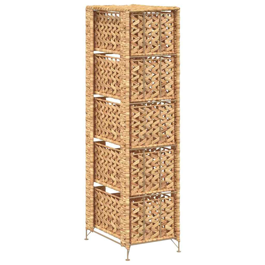 Storage Unit with 5 Baskets 25,5x37x100 cm Water Hyacinth