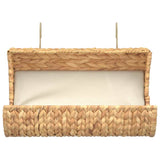 Cat Bed with Cushion Water Hyacinth 37x20x20 cm - Side View