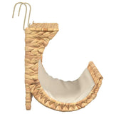 Cat Bed with Cushion Water Hyacinth 37x20x20 cm - Top-Down View