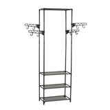 Clothes Rack Steel and Non-woven Fabric 55x28.5x175 cm Black