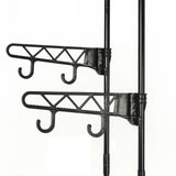Clothes Rack Steel and Non-woven Fabric 55x28.5x175 cm Black - Side View