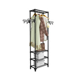 Clothes Rack Steel and Non-woven Fabric 55x28.5x175 cm Black - Close-Up Angle