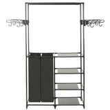 Clothes Rack Steel and Non-woven Fabric 87x44x158 cm Black - Front View
