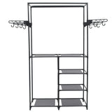 Clothes Rack Steel and Non-woven Fabric 87x44x158 cm Black - Front View