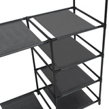 Clothes Rack Steel and Non-woven Fabric 87x44x158 cm Black - Side View