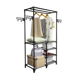 Clothes Rack Steel and Non-woven Fabric 87x44x158 cm Black - Top-Down View