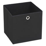 Storage Boxes 4 pcs Non-woven Fabric 32x32x32 cm Black - Front View