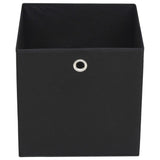 Storage Boxes 10 pcs Non-woven Fabric 32x32x32 cm Black - Side View