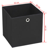 Storage Boxes 10 pcs Non-woven Fabric 32x32x32 cm Black - Close-Up Angle