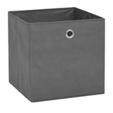 Storage Boxes 10 pcs Non-woven Fabric 32x32x32 cm Grey - Front View