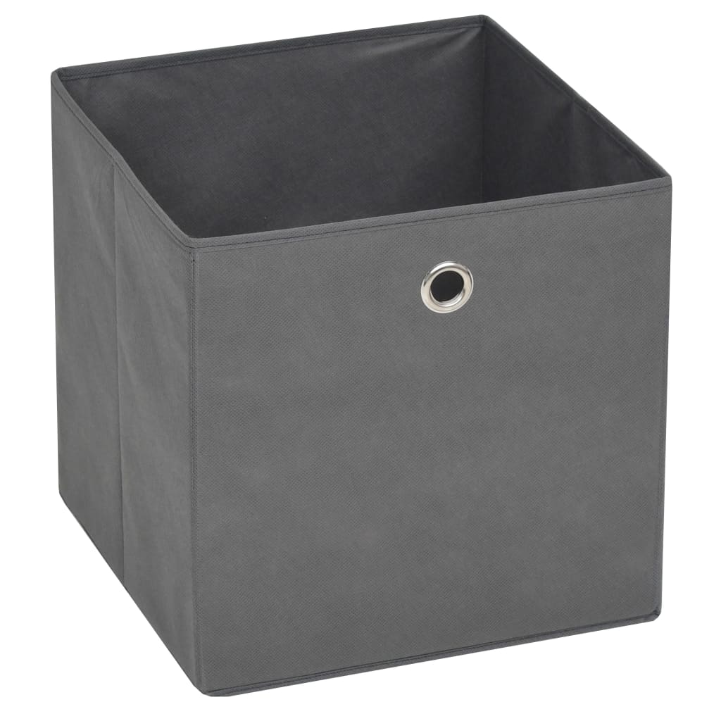 Storage Boxes 10 pcs Non-woven Fabric 32x32x32 cm Grey