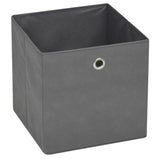 Storage Boxes 10 pcs Non-woven Fabric 32x32x32 cm Grey - Side View