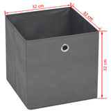 Storage Boxes 10 pcs Non-woven Fabric 32x32x32 cm Grey - Close-Up Angle