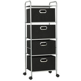 Shelving Unit with 4 Storage Boxes Steel and Non-woven Fabric - Front View