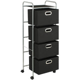 Shelving Unit with 4 Storage Boxes Steel and Non-woven Fabric - Side View
