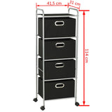 Shelving Unit with 4 Storage Boxes Steel and Non-woven Fabric - Close-Up Angle
