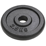 Weight Plates 8 pcs 8x2.5 kg Cast Iron - Front View