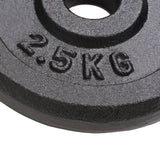 Weight Plates 8 pcs 8x2.5 kg Cast Iron - Side View