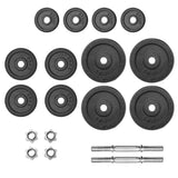 18 Piece Dumbbell Set 40 kg Cast Iron - Side View