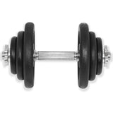 18 Piece Dumbbell Set 40 kg Cast Iron - Top-Down View