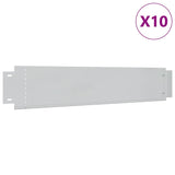 Lawn Fence 10 pcs Galvanised Steel 100x20 cm - Front View