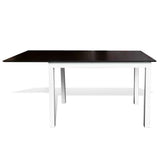Extending Dining Set 7 Pieces Brown and White - Side View