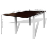 Extending Dining Set 7 Pieces Brown and White