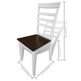 Extending Dining Set 7 Pieces Brown and White