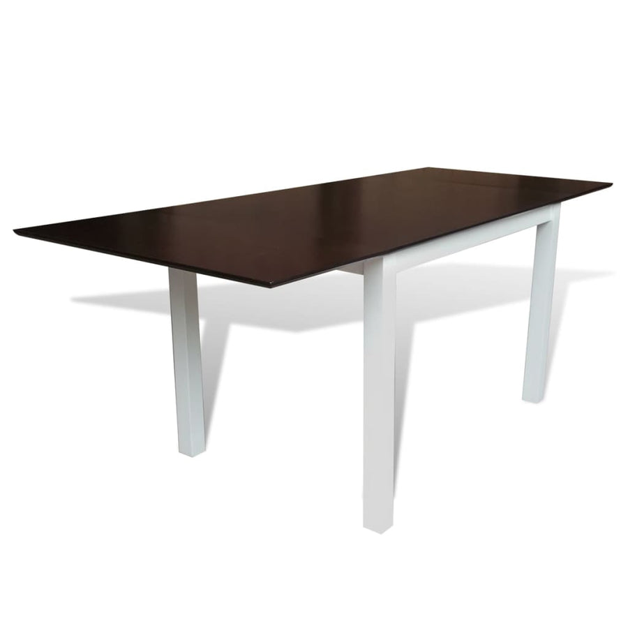 Extending Dining Set 9 Pieces Brown and White