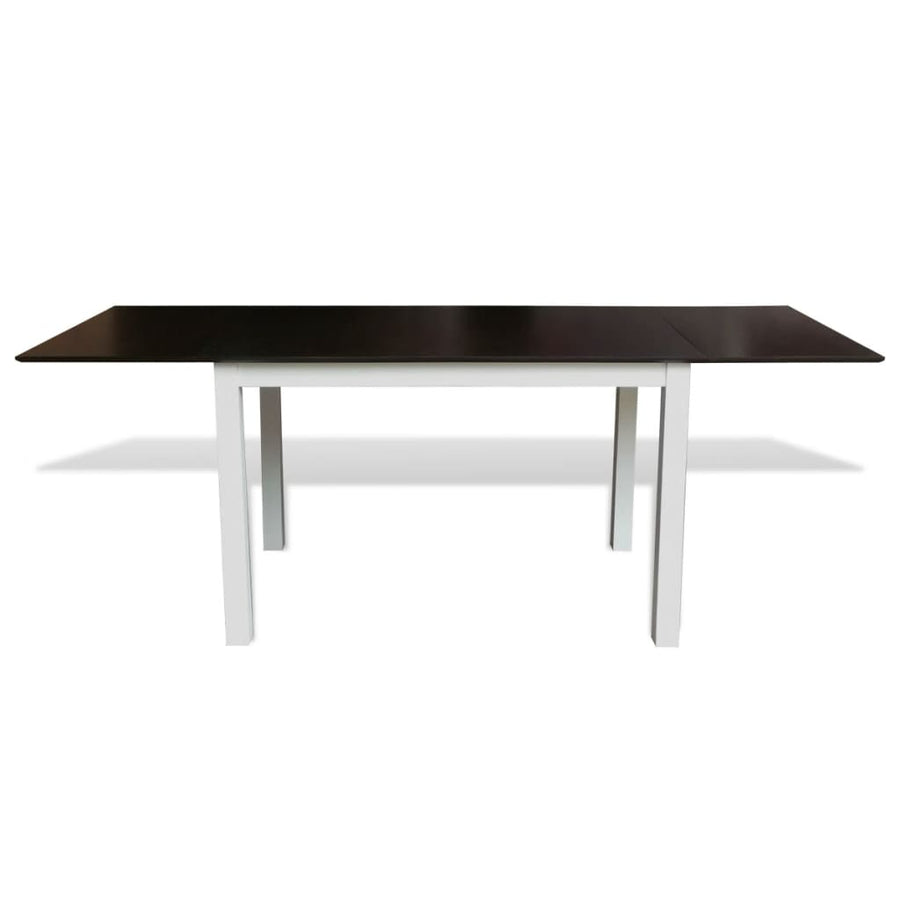 Extending Dining Set 9 Pieces Brown and White