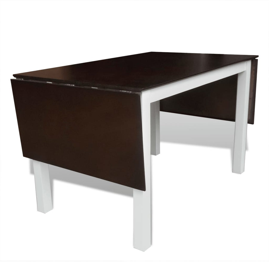 Extending Dining Set 9 Pieces Brown and White