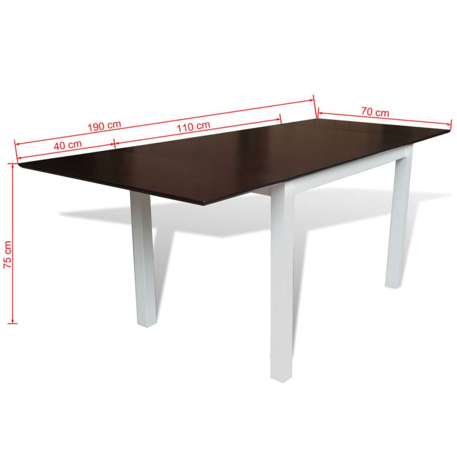 Extending Dining Set 9 Pieces Brown and White