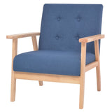 Sofa Set 2 Pieces Fabric Blue - Top-Down View