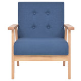 Sofa Set 2 Pieces Fabric Blue - 45-Degree Angle