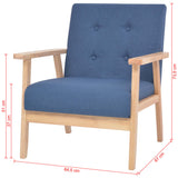 Sofa Set 2 Pieces Fabric Blue - Extra Image