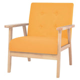 Sofa Set 2 Pieces Fabric Yellow