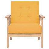 Sofa Set 2 Pieces Fabric Yellow - 45-Degree Angle